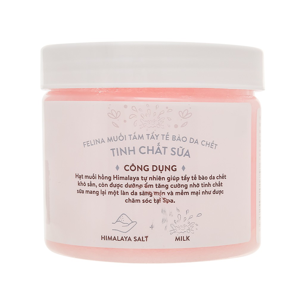 Muối tắm Felina tẩy tế bào chết tinh chất sữa 500g - mỹ phẩm ola