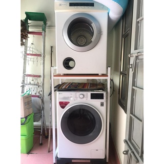 Kệ máy giặt, để máy sấy và để đồ rất tiện lợi, được làm bằng khung sắt sơn tĩnh điện rất đẹp và chắc chắn, tải trọng cao