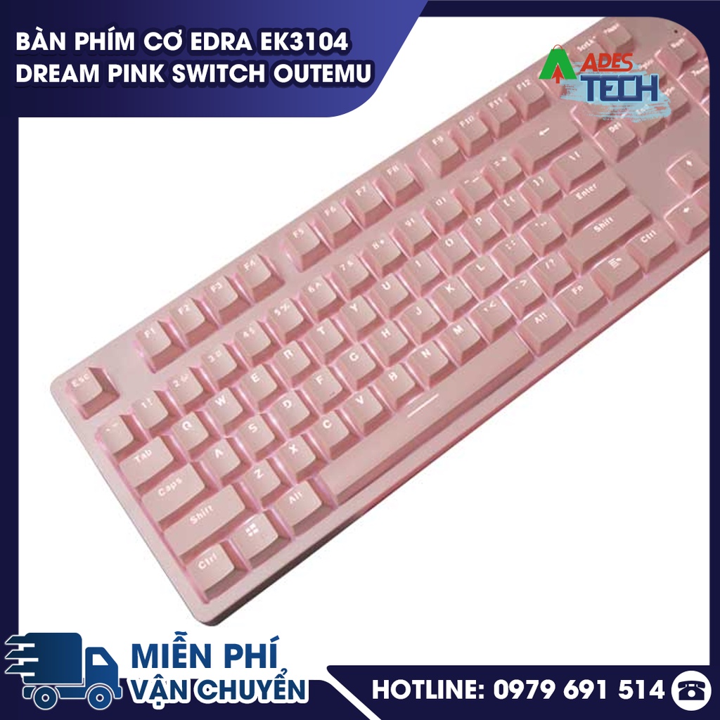 Bàn Phím Cơ EDRA EK3104 Dream Pink Switch OUTEMU Bảo hành 24 tháng