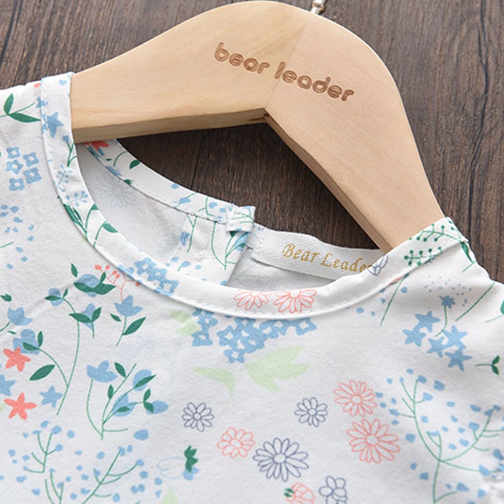 Đầm công chúa Bear Leader in họa tiết hoa từ cotton thời trang mùa hè cho bé gái 3-8 tuổi