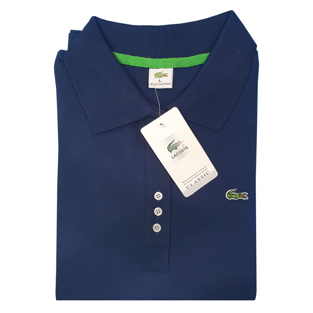 Áo thun cá sấu nam cao cấp cotton co giãn 4 chiều tông màu xanh