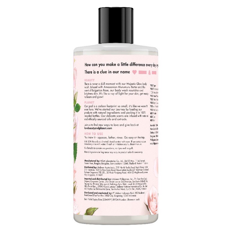 Sữa tắm và dưỡng thể Love beauty and planet 400ml