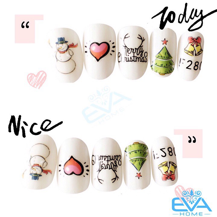 Miếng Dán Móng Tay 3D Nail Sticker Tráng Trí Noel Giáng Sinh F280