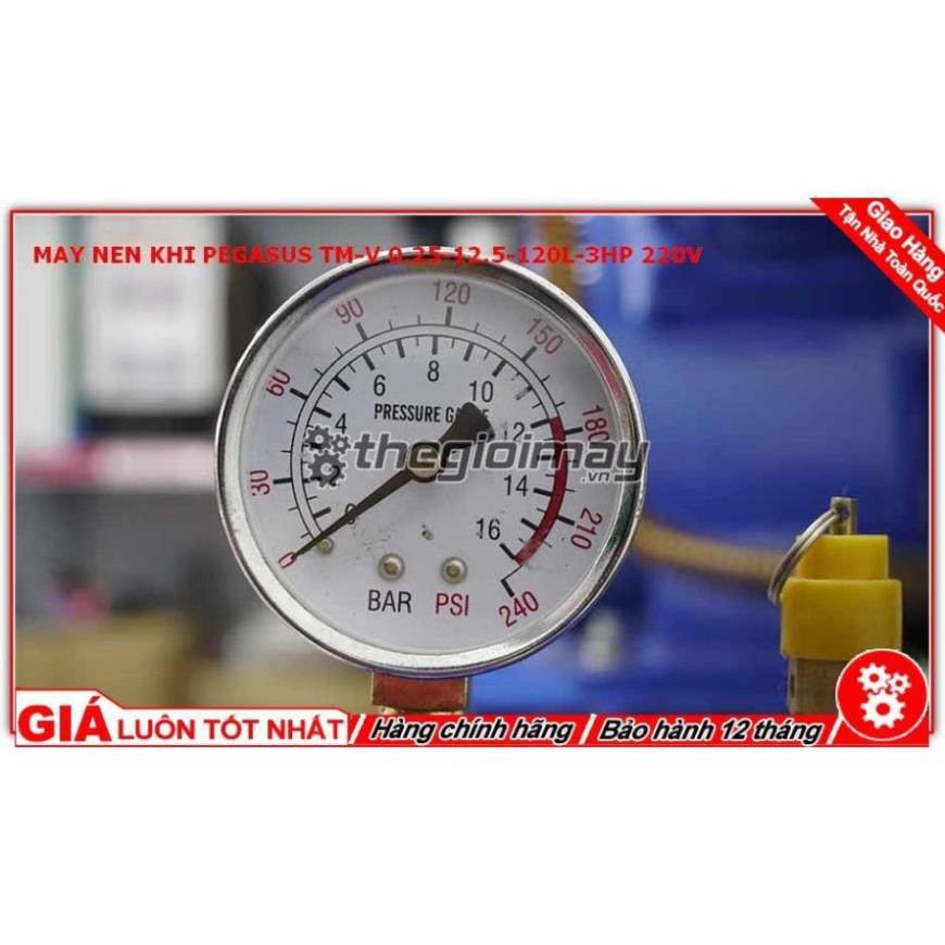 Máy nén khí dây đai Pegasus TM-V-0.25/12.5-120L-3HP-220V