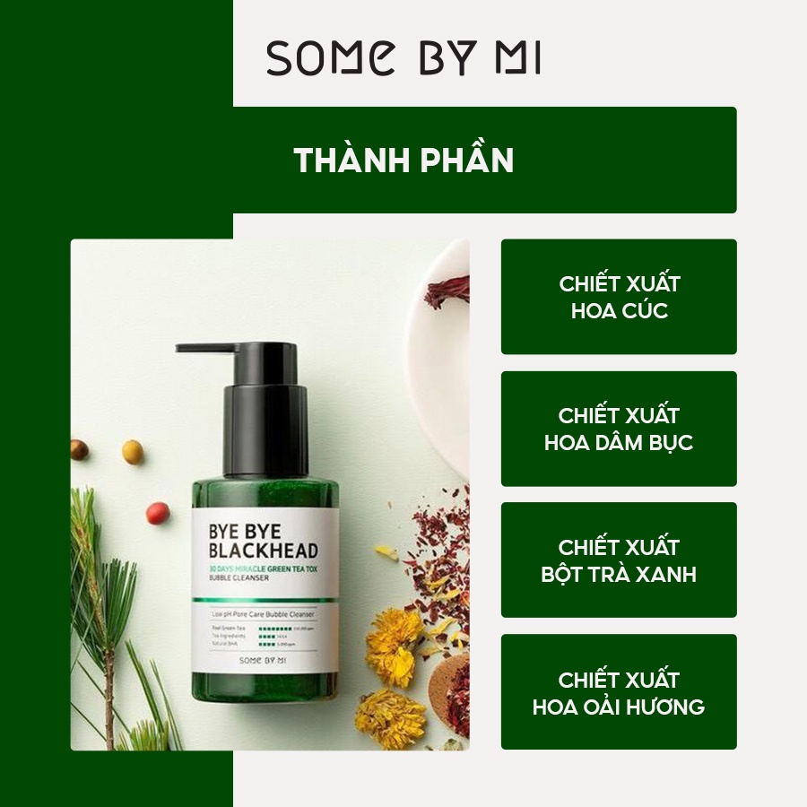 Sữa Rửa Mặt Dành Cho Da Mụn Đầu Đen SomeByMi Blackhead 30 Days Miracle Bubble Cleanser 120g