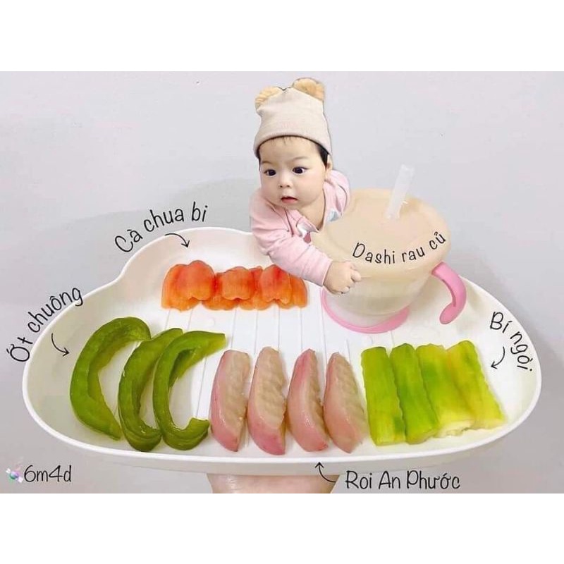 Khay nhựa ăn dặm hình đám mây siêu yêu
