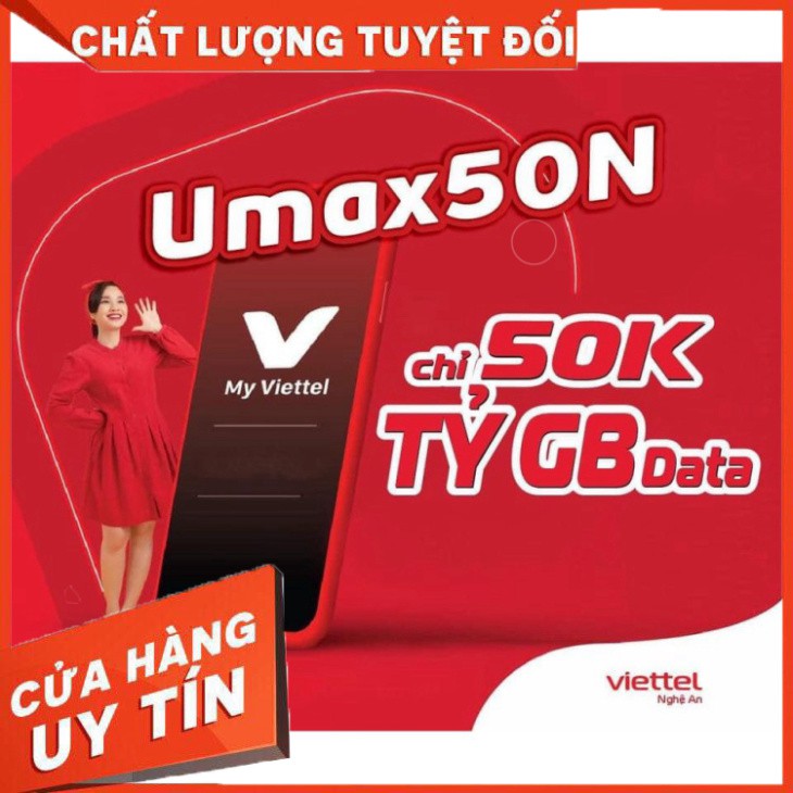 SIM Viettel 4G Umax50n 💖𝑭𝑹𝑬𝑬 𝑺𝑯𝑰𝑷💖 Không Giới Hạn Lưu Lượng Tốc Độ Cao | Max Băng Thông Sim Hot Nhất 2021