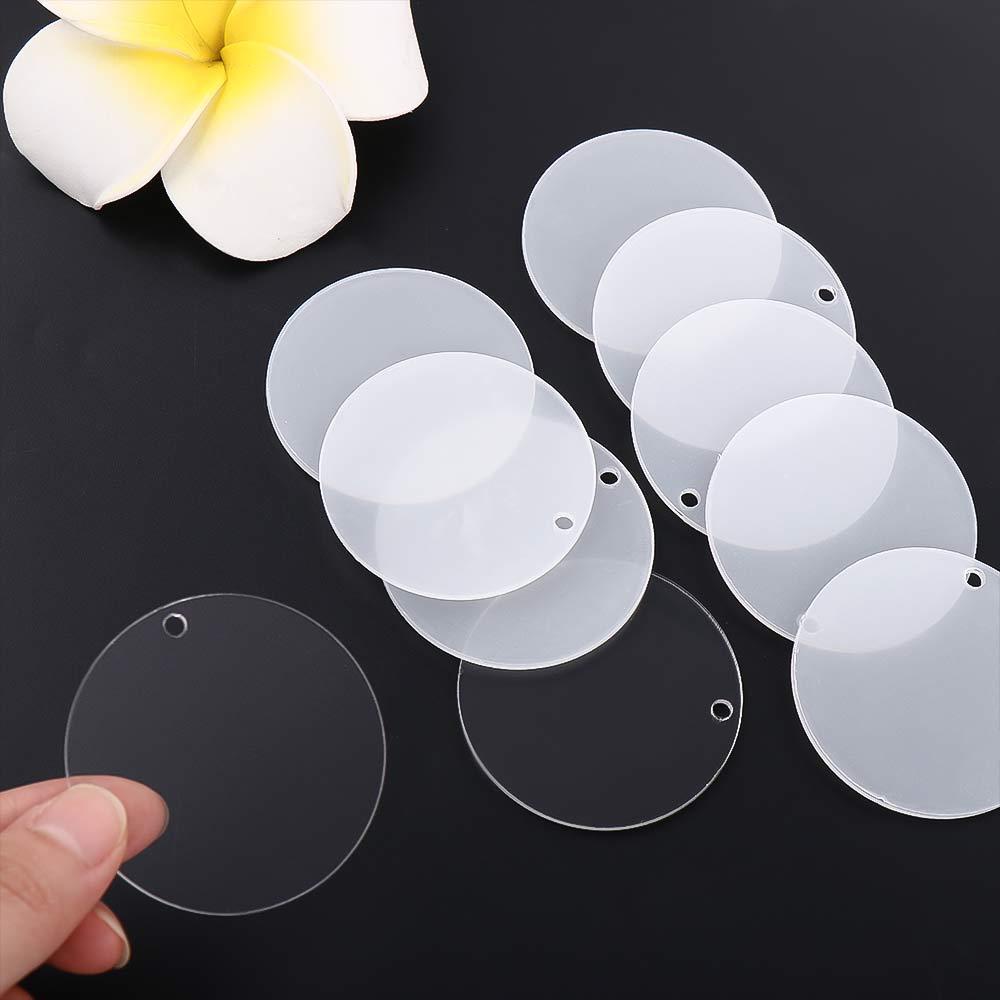 LANFY Đĩa Trống 2 Inch DIY Làm Móc Khóa / Mặt Dây Chuyền Bằng Acrylic