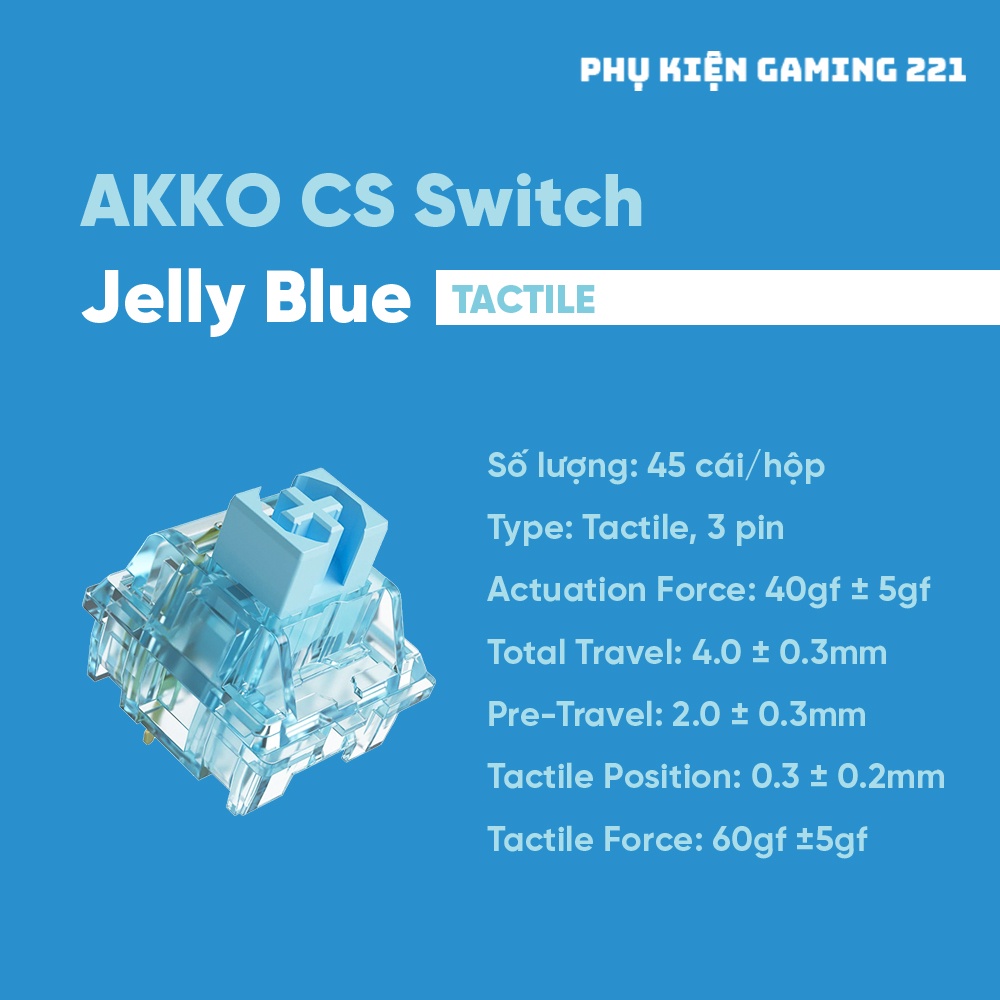 Tổng Hợp Switch Tactile Bàn Phím Cơ - AKKO CS Switch ( Ocean Blue/Jelly Purple/Sponge/Jelly Blue) - 45 Switch/bộ