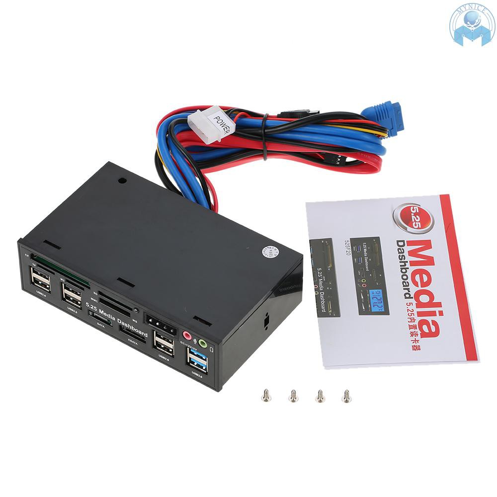 Đầu Chia Cổng USB 3.0/ Esata/Sata Có Khe Đọc Thẻ Nhớ SD Ms Cf Tf M2 Mmc Cho Cổng Bên Trong 5.25 Đa Năng Tiện Dụng