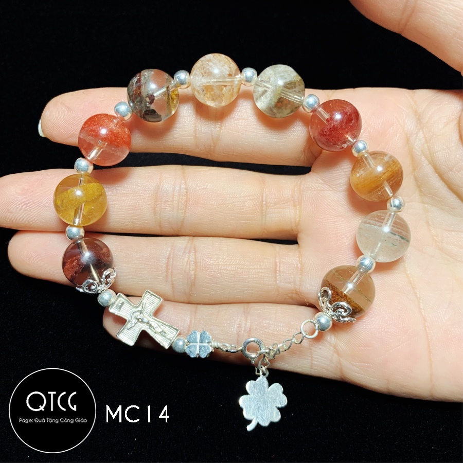 Vòng Mân Côi - Tràng Hạt Đá - Mẫu MC14 cho nam nữ - Quà tặng Công Giáo tinh tế, ý nghĩa