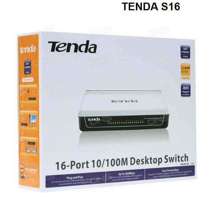 Switch Tenda S16 16 port (100Mbps). Vi Tính Quốc Duy