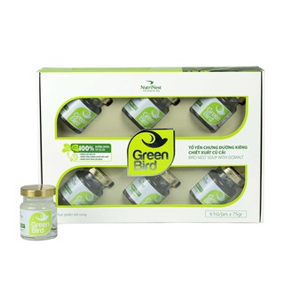 Hộp quà nước yến  từ yến sào một mùa - nước yến sào chưng đường kiêng củ cải (6hũ*72g) - thương hiệu : nutrinest