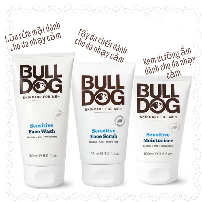 Sữa Rửa Mặt Bulldog Sensitive Face Wash Cho Nam Da Nhạy Cảm 150 Ml