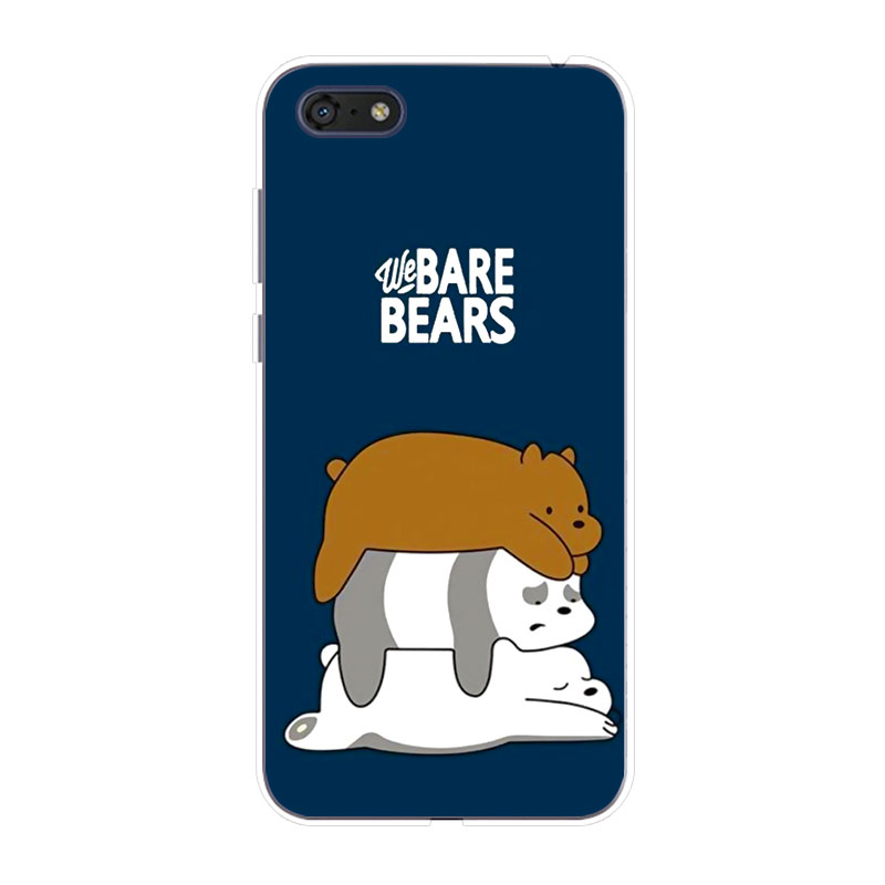 Huawei Y3 Y5 2017 Prime 2018 2019 Y5 ii Soft TPU Silicone Phone Case Cover Three Bare Bears 2