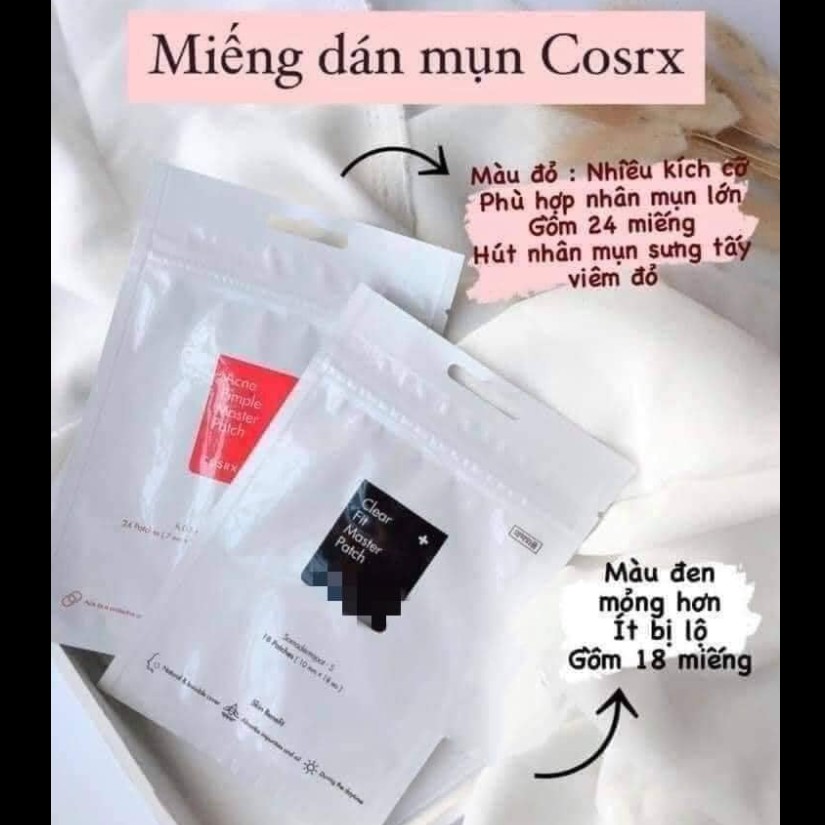 miếng dán mụn cosrx đỏ, đen