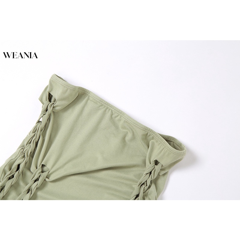 Chân Váy Dài Xếp Ly Phối Dây Thắt Bên Hông Kiểu Dáng Quyến Rũ