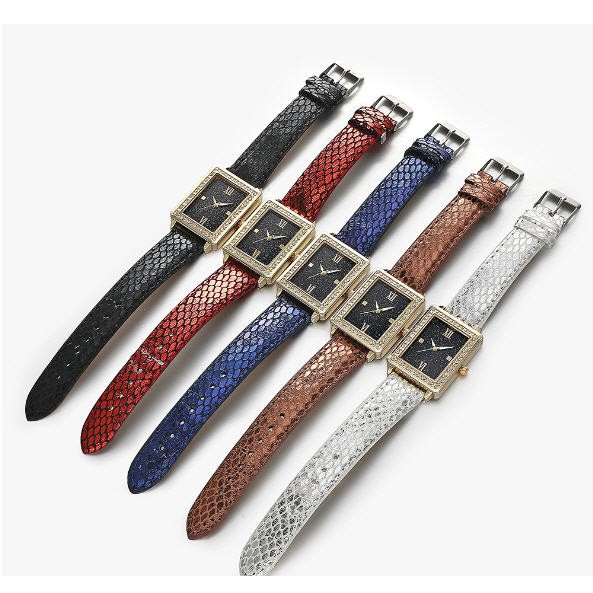 Đồng hồ nữ GN mặt vuông dây da viền đính đá sang trọng | BigBuy360 - bigbuy360.vn