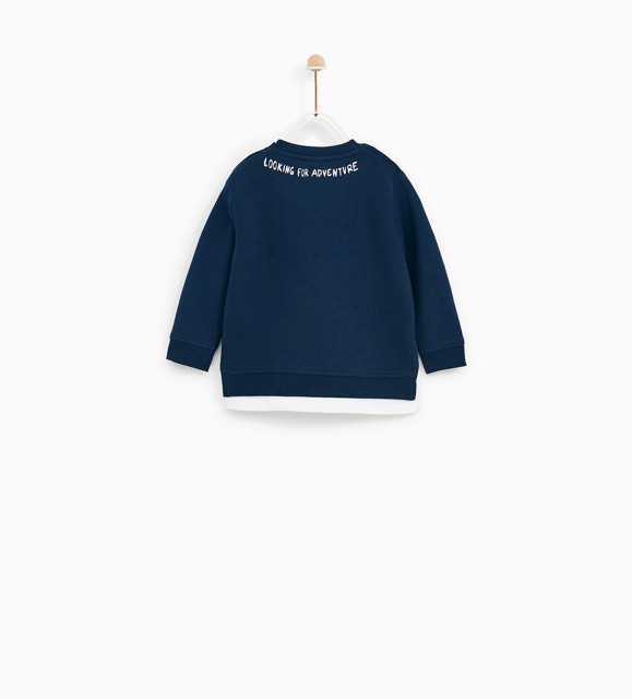 [ZARA XUẤT XỊN] Áo nỉ da cá vạt trắng Zara hình cú | BigBuy360 - bigbuy360.vn