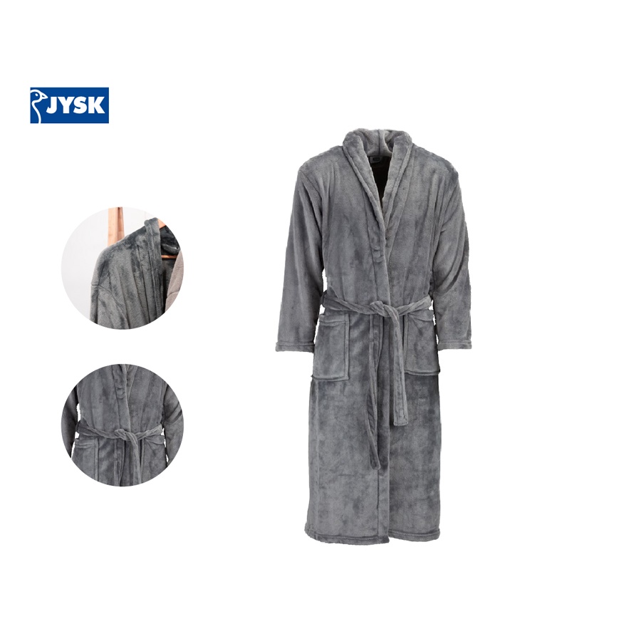 Áo choàng tắm | JYSK Lerum | microfiber | xám đậm | S/M