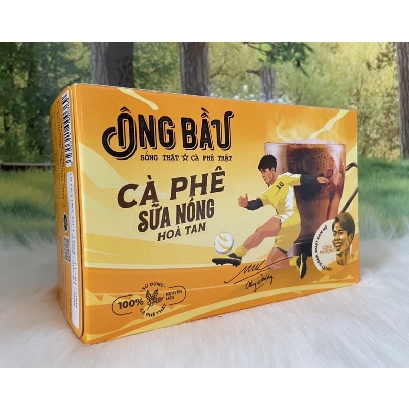 Cà Phê Sữa Nóng Hoà Tan Ông Bầu Hộp 240g/15 gói*16g