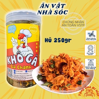 Khô Gà Lá Chanh 250g, Khô Gà Xé Sợi To Cay Vừa, Đồ Ăn Vặt Nhà Sóc Ngon Bổ Rẻ Sạch