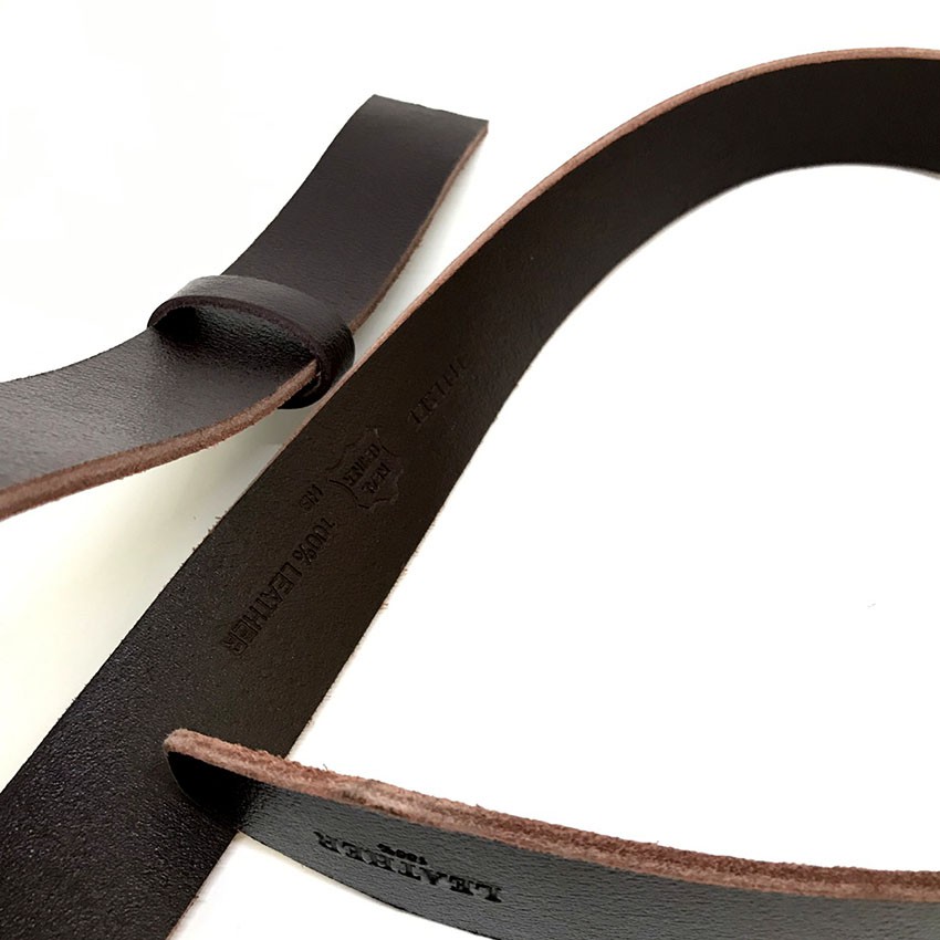 Thắt lưng nam da bò không đầu cho khóa lăn 3.5cm nâu bopnitda