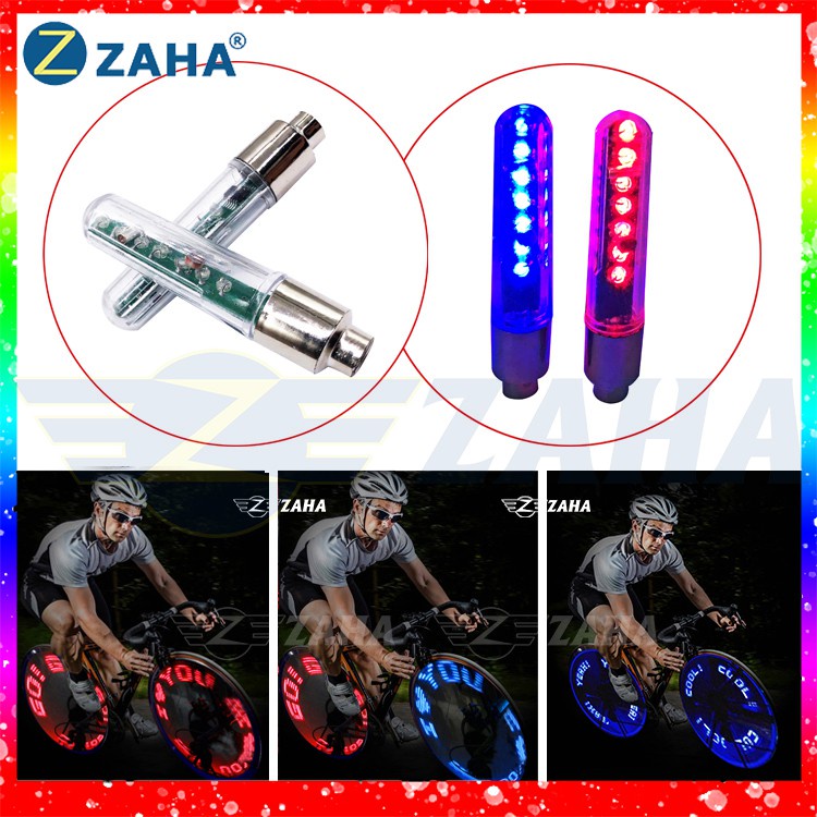Combo 2 Đèn led chạy chữ gắn van xe máy, xe đạp