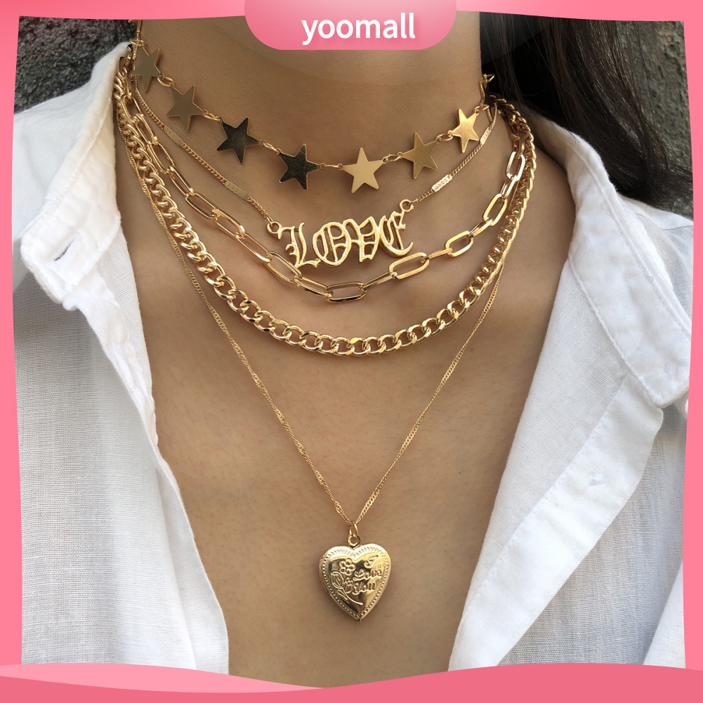 Set 5 Dây Chuyền Nhiều Lớp Thời Trang Cho Nữ