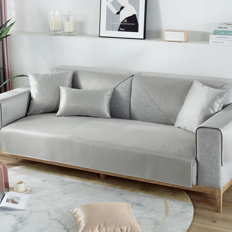 Thảm Lót Ghế Sofa Vải Lụa Lạnh Có Thể Giặt Sạch Phù Hợp Cho Mùa Hè