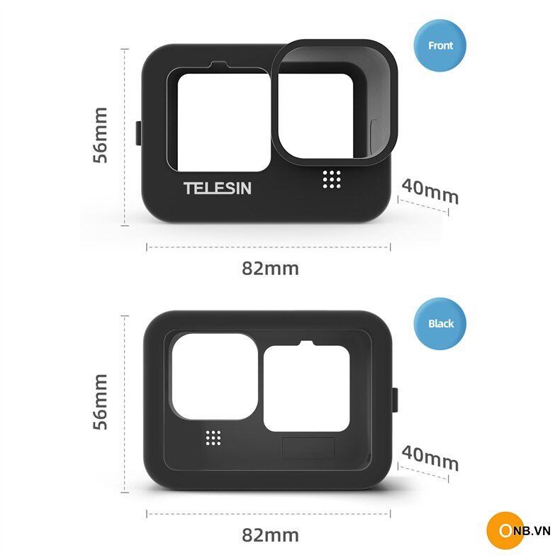 Gopro 10 Telesin Bao Silicon bảo vệ máy có nắp che lens dây đeo