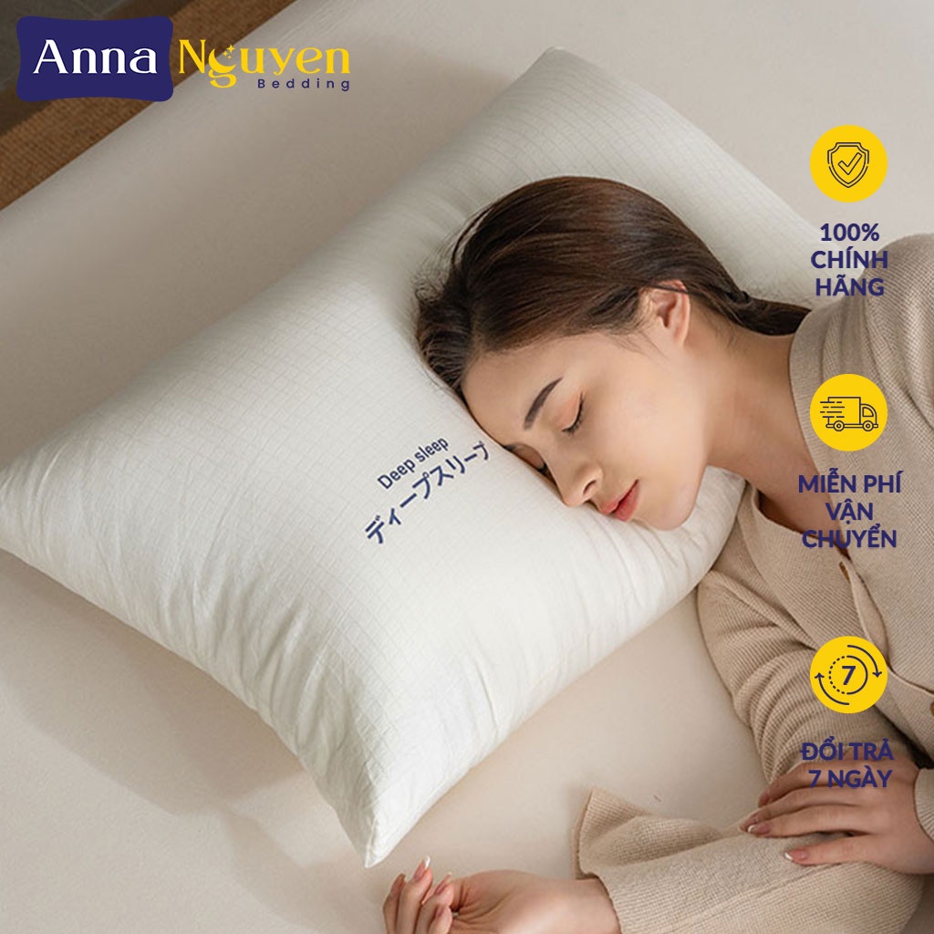 Gối Lông Vũ Nhân Tạo Cao Cấp Hệ Thống Nệm Anna Nguyen Chính Hãng Gối Cao Mềm Chuẩn Khách Sạn 5 Sao 50x70