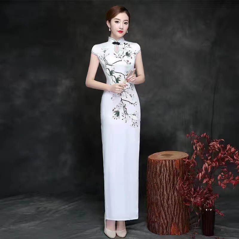Sườn Xám Cách Tân Dáng Dài Phong Cách Thượng Hải Thời Trang Mới 2022 Cho Nữ