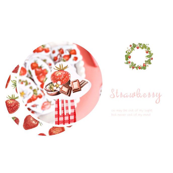 Bộ 45 Sticker Dâu Tây Đáng Yêu E113