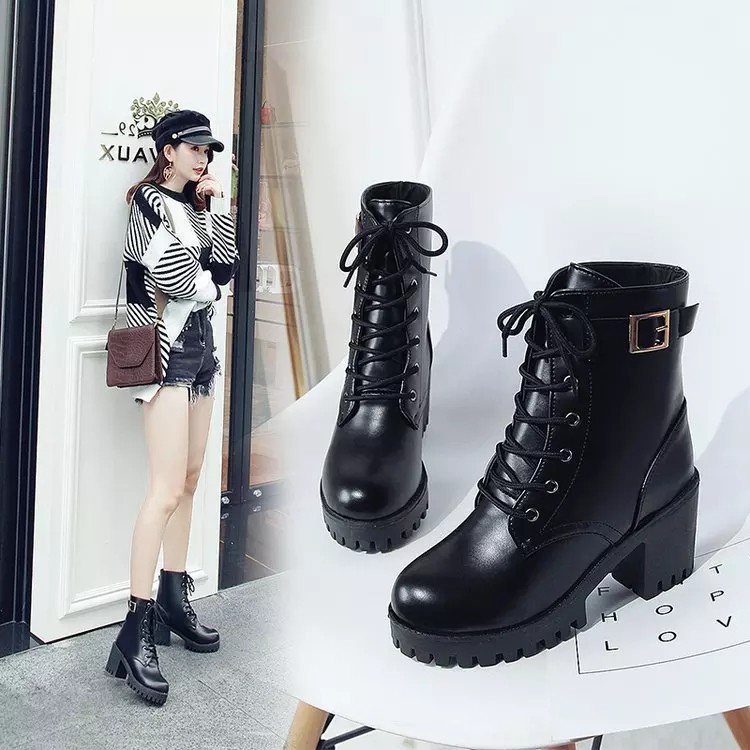 Boot chiến binh cao cổ đế vuông cao gót 7cm - 6250 | BigBuy360 - bigbuy360.vn