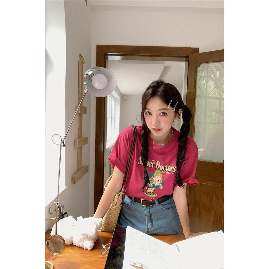 Áo Thun Cotton Ngắn Tay In Nhân Vật Phong Cách Mới Mùa Hè 63679