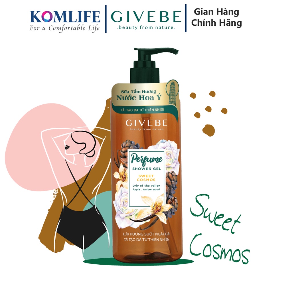 Sữa tắm GIVEBE hương nước hoa Ý 700ml