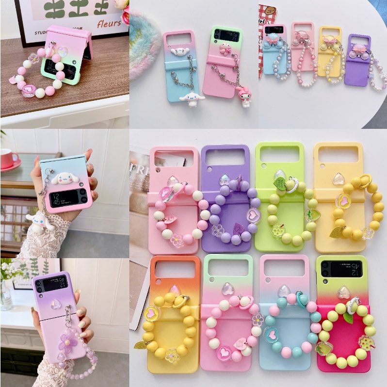 Ốp Điện Thoại PC Cứng Chống Sốc Màu Macaron Cho Samsung z Flip 3 zflip3 z Flip3