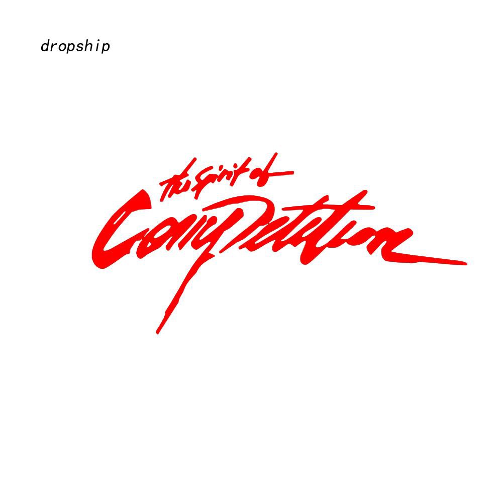 Miếng Dán Trang Trí Xe Hơi In Chữ Spirit of Competition Phản Quang Độc Đáo