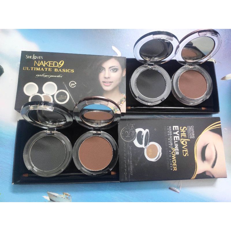 Bộ phấn kẻ mắt mày 2 màu kèm cọ và gương lâu trôi không thấm nước | BigBuy360 - bigbuy360.vn