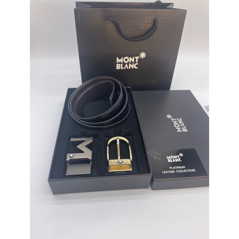Hàng Có Sẵn! Mont BLANC Thắt Lưng Da Bò Chất Lượng Cao Thời Trang Cho Nam Nữ