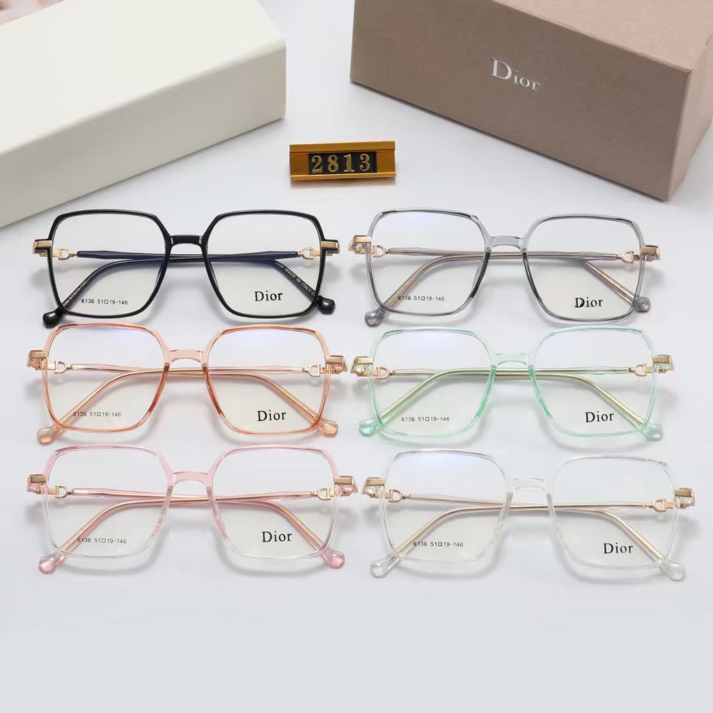 DIOR Mắt Kính Gọng Tròn Trong Suốt Chống Ánh Sáng Xanh Thời Trang Unisex 2022