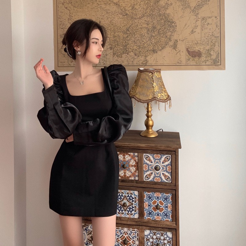 Đầm nữ dáng ôm tay dài mini Emilyshop