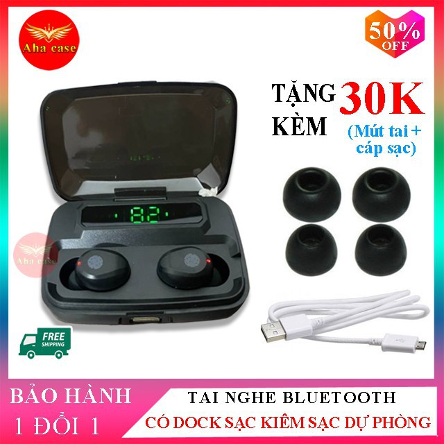 CỰC SỐC  Tai nghe Bluetooth TWE - Z15 Stereo 5.0 - Tai nghe không dây có Dock sạc 2000mAh kiêm sạc dự phòng, Aha Case RẺ