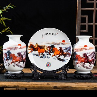 Bộ Ba Bình Gốm Sứ Mã Đáo Thành Công