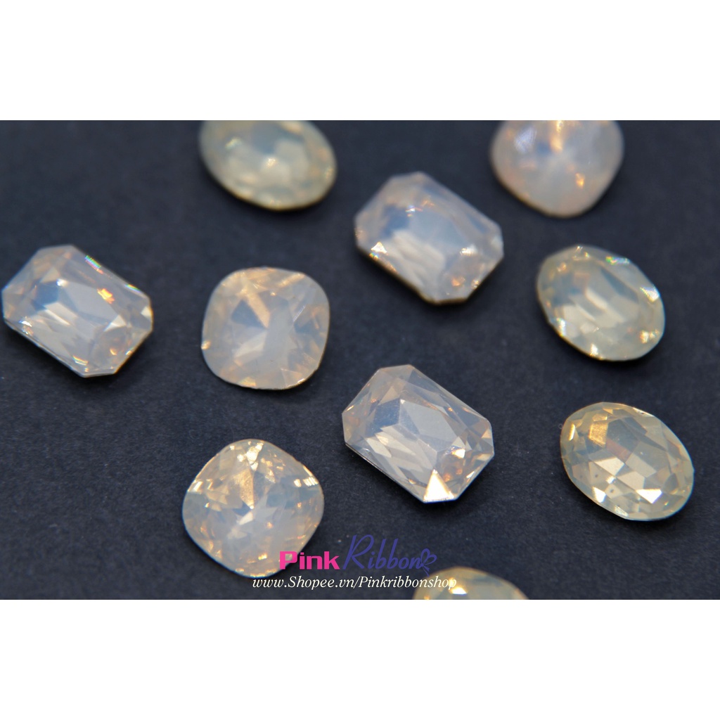 SET 10 HẠT - Charm nhựa trong mài giác giả đá