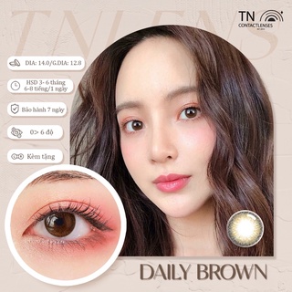 Kính áp tròng Hàn Quốc - DAILY BROWN 14.0 - NÂU TỰ NHIÊN - Độ cận 0-8