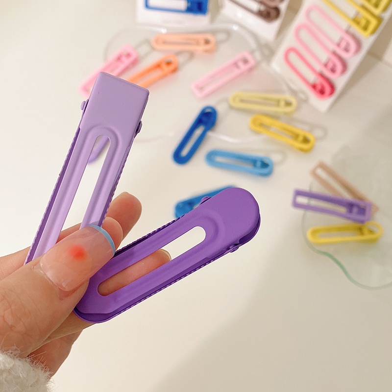 Set Kẹp Tóc Ba Món Hình oval Nhiều Màu Sắc Ngọt Ngào Dễ Thương Phong Cách Hàn Quốc Cho Nữ