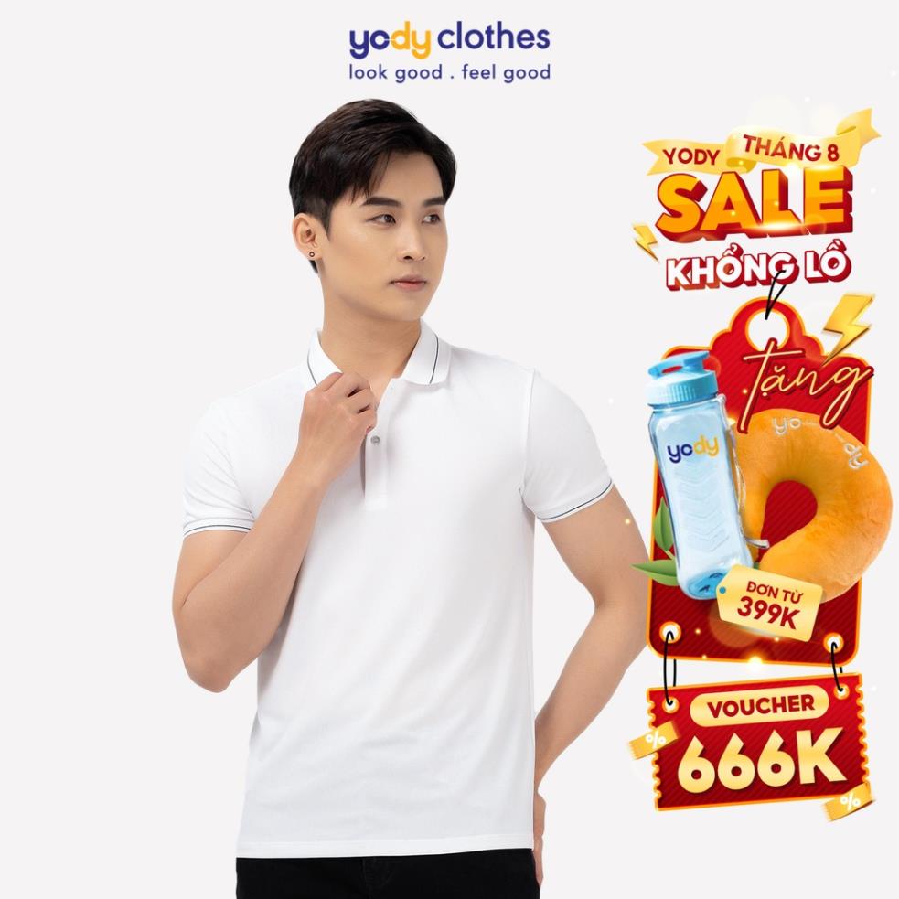 Áo thun polo nam YODY cafe ngắn tay cổ bẻ thoáng mát thấm hút mồ hôi APM3791 ⚡