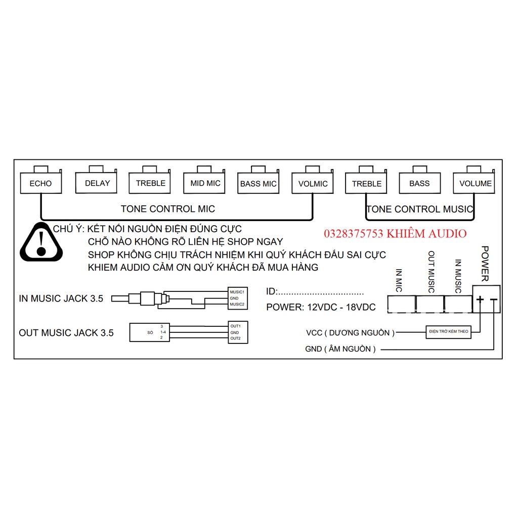 Mạch karaoke control 9 nút,11 nút nguồn đơn, echo siêu hay bản V2